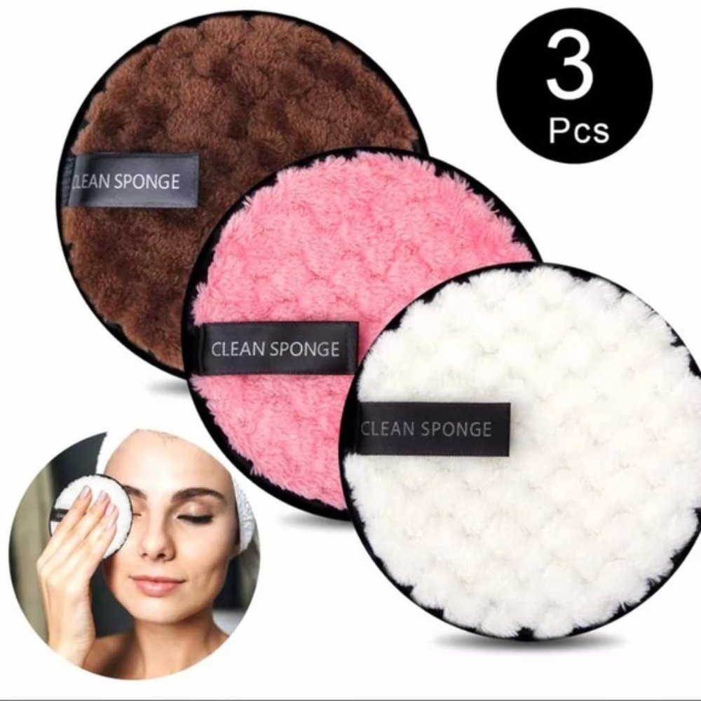 3Pcs Microfiber Makeup Remover Cloth Pads